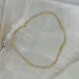 DIAMOND CUT QUARTZ & GOLD BEADED STRETCHY bracelet