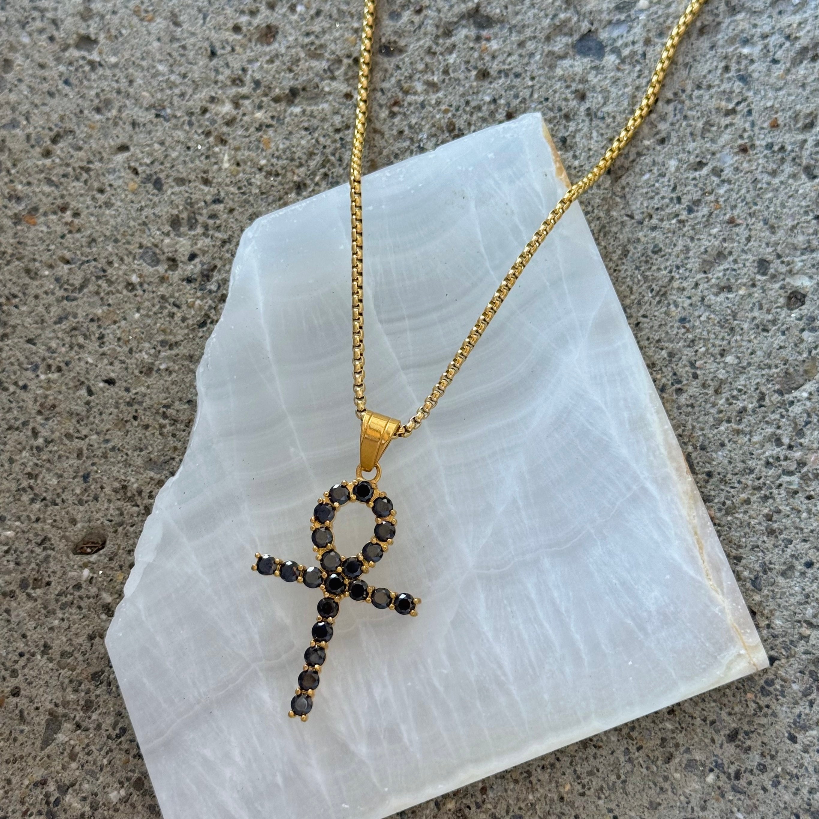 BLACK ANKH necklace