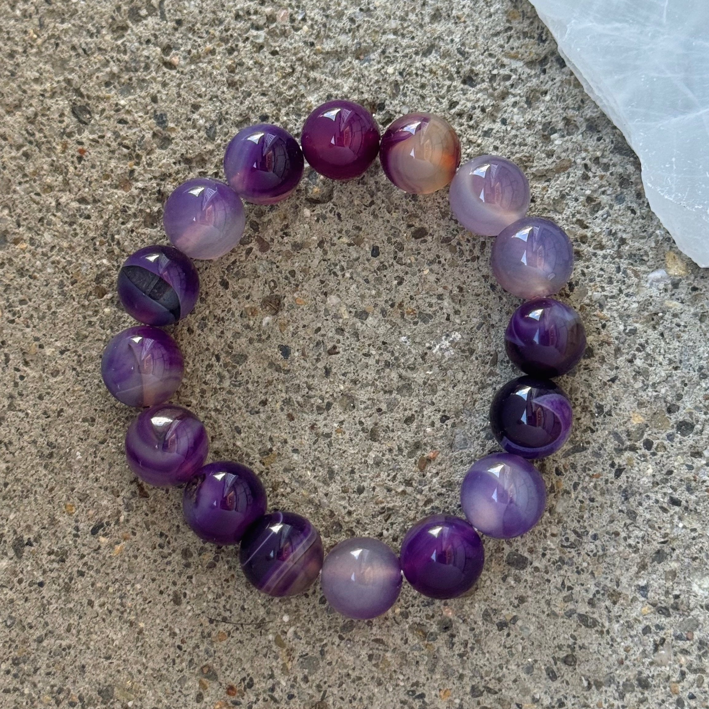 12MM AMETHYST BEADED bracelet