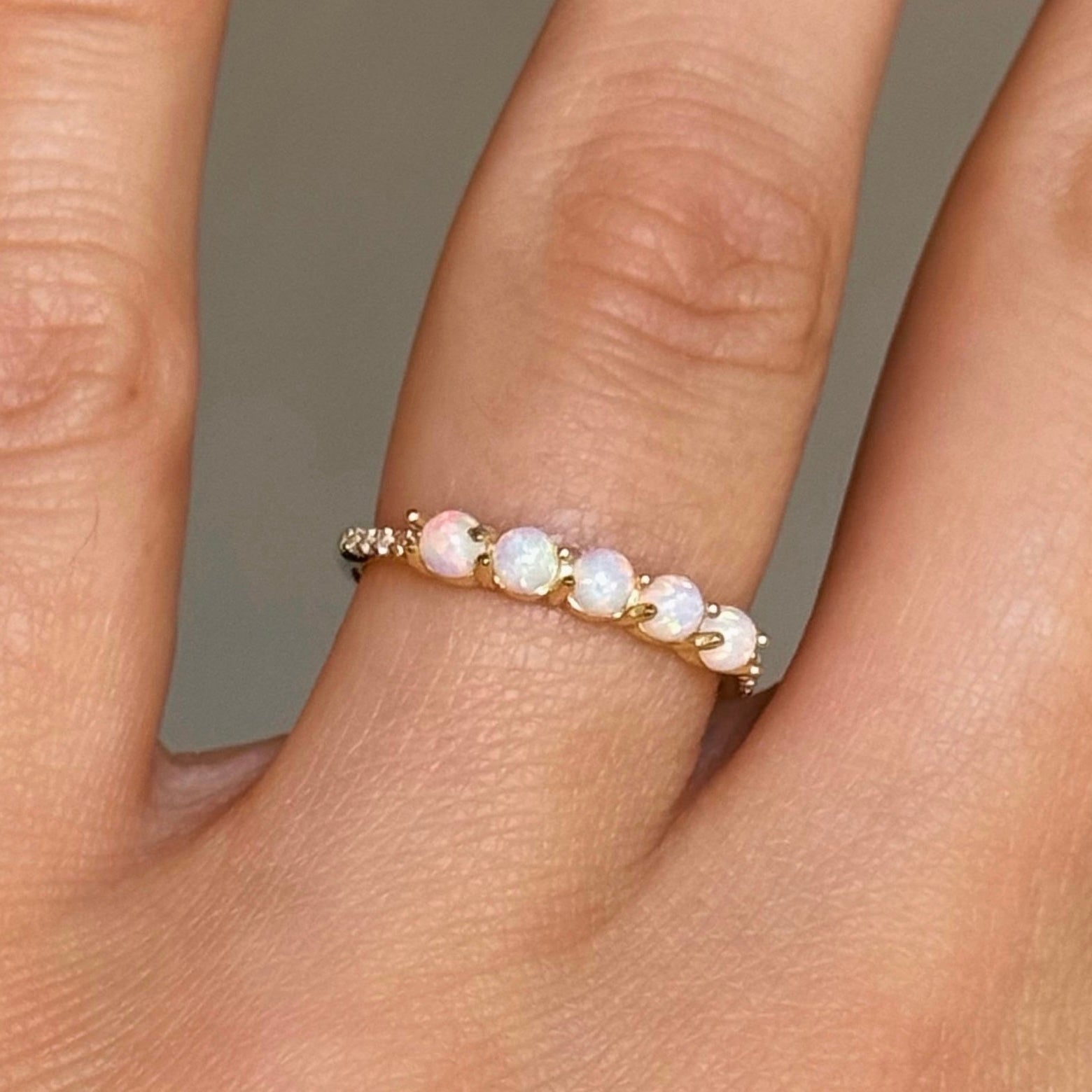 GOLD CLUSTERED OPAL ring