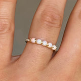GOLD CLUSTERED OPAL ring