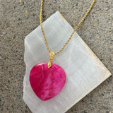 LARGE HEART FUCHSIA JADE necklace