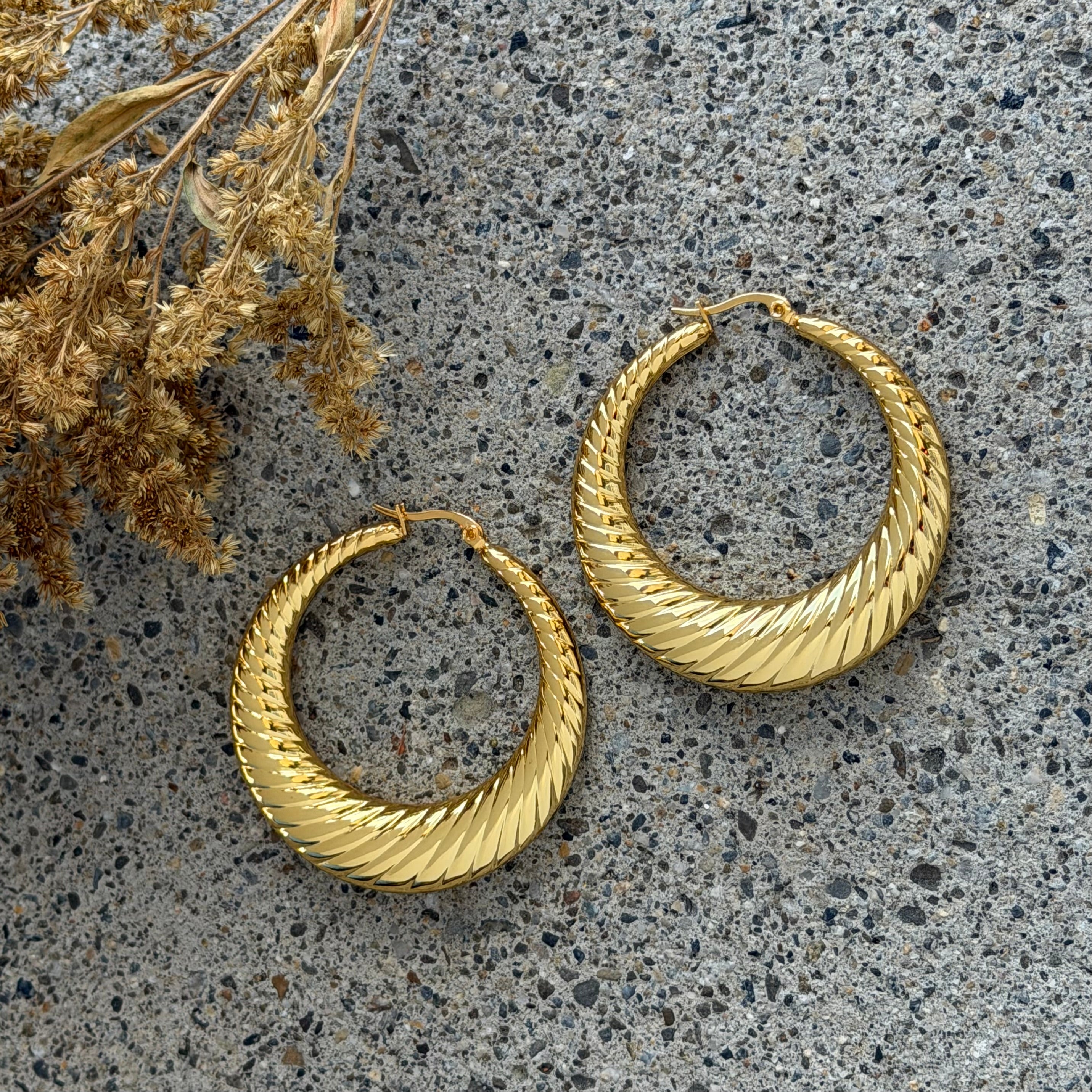 48MM GOLD TWISTED hoops