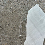 SILVER CLEAR QUARTZ AMULET necklace
