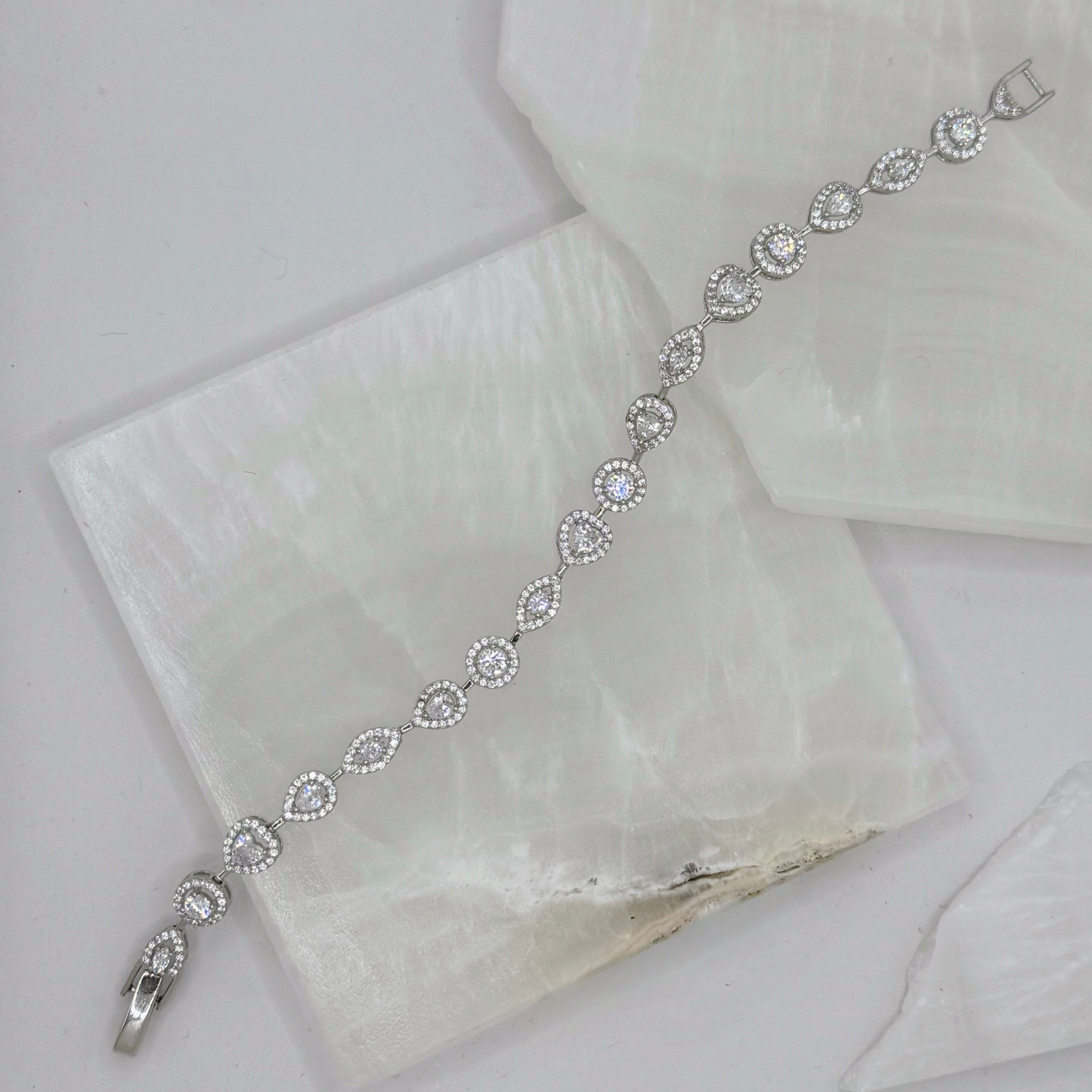 SILVER MIXED CRYSTAL bracelet