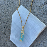 POWERFUL DRAGON BLUE JADE necklace