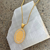 GOLD ALLAH OVAL necklace