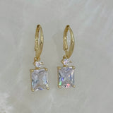 CRYSTAL ROUND & PRINCESS CUT DANGLE earrings