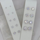 ROUND CRYSTAL SILVER STERLING STUD earrings