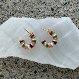 ENAMEL MULTICOLOR HOOP earrings
