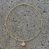 CRYSTAL PINK TOURMALINE WIRED CHOKER necklace