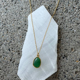 GOLD GREEN JADE MINI necklace
