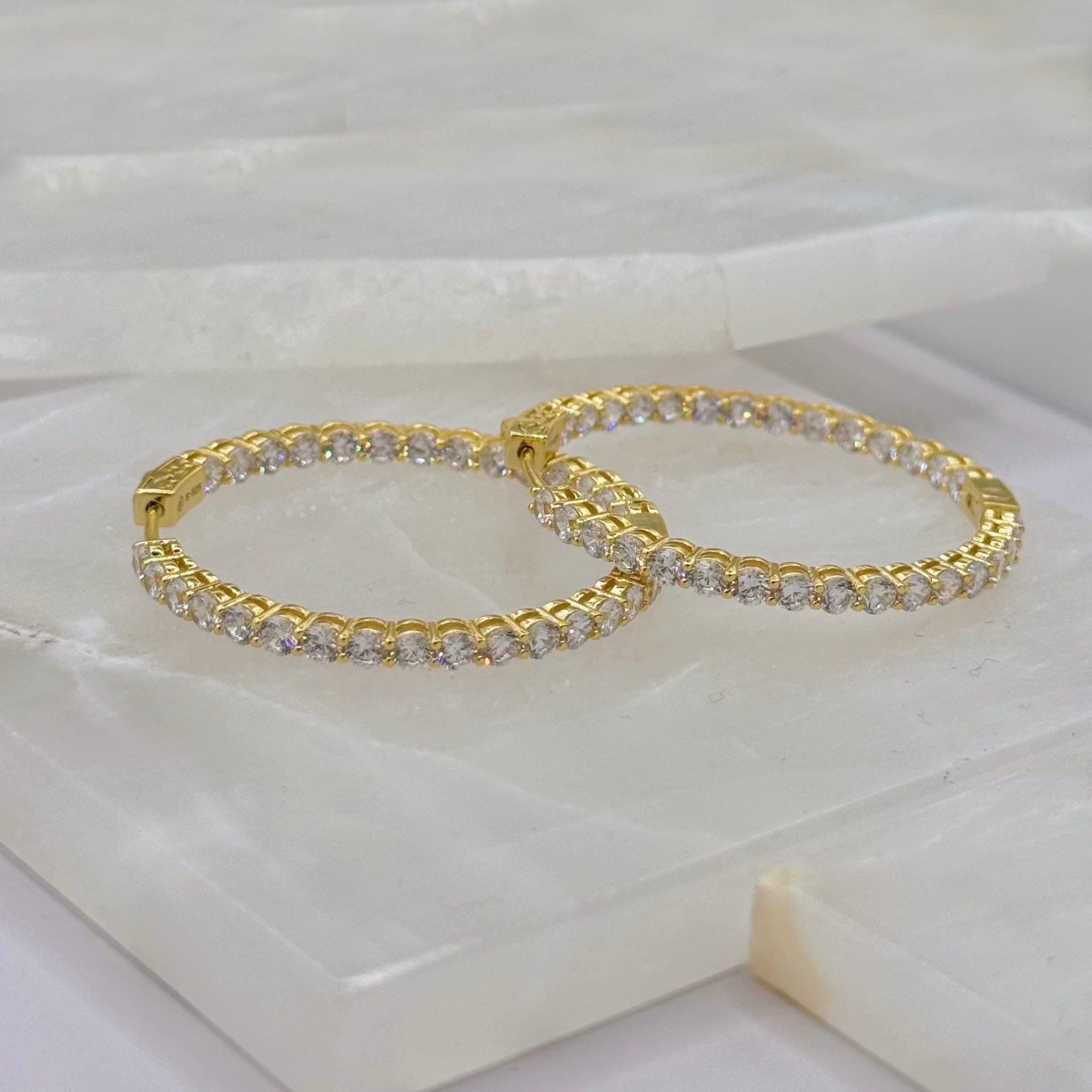 SMALL 3MM ROUND CRYSTAL HOOP earrings
