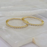 SMALL 3MM ROUND CRYSTAL HOOP earrings