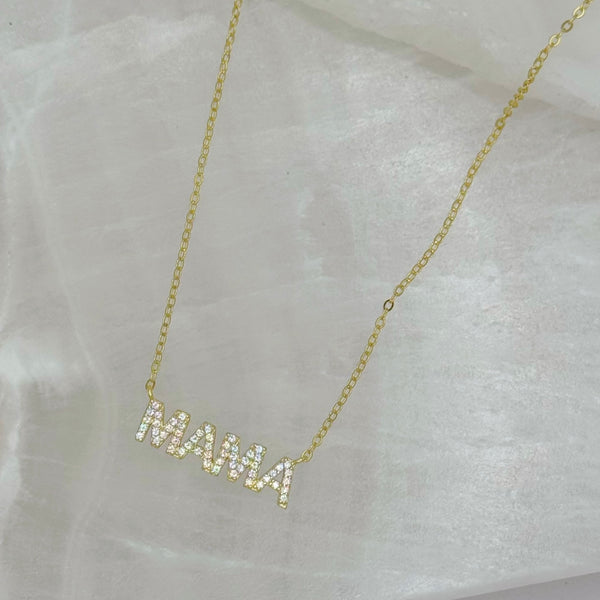 GOLD CRYSTAL MAMA necklace