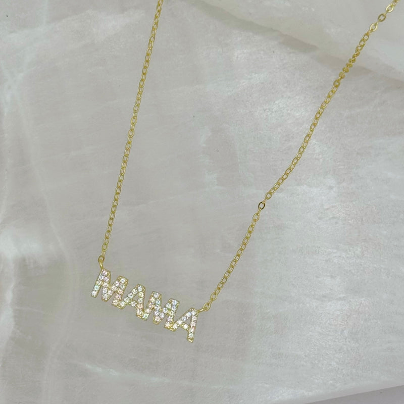 GOLD CRYSTAL MAMA necklace