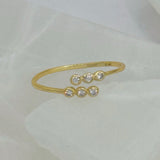 GOLD TRI BEZEL DAINTY ring