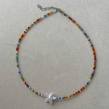 SINGLE STARFISH MULTICOLOR CRYSTAL necklace