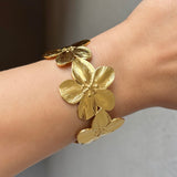 GOLD FLOWER CUFF bangle