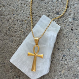GOLD LARGE SIMPLE ANKH necklace