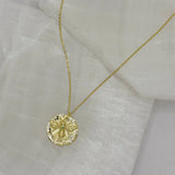 GOLD BEE MEDALLION MINI necklace