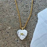HEART WHITE HOWLITE necklace
