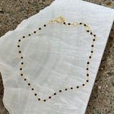 GOLD BLACK BEADED DAINTY bracelet