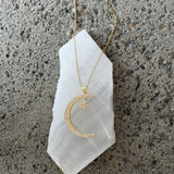 GOLD MOON AND STAR CRYSTAL necklace