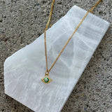 GREEN EVIL EYE SUPER MINI necklace