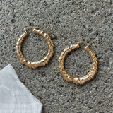 LARGE VINTAGE BAMBOO HOOP earrings