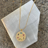 GOLD GOOD VIBES MEDALLION necklace