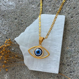 GOLD LARGE EVIL EYE SIMPLE necklace