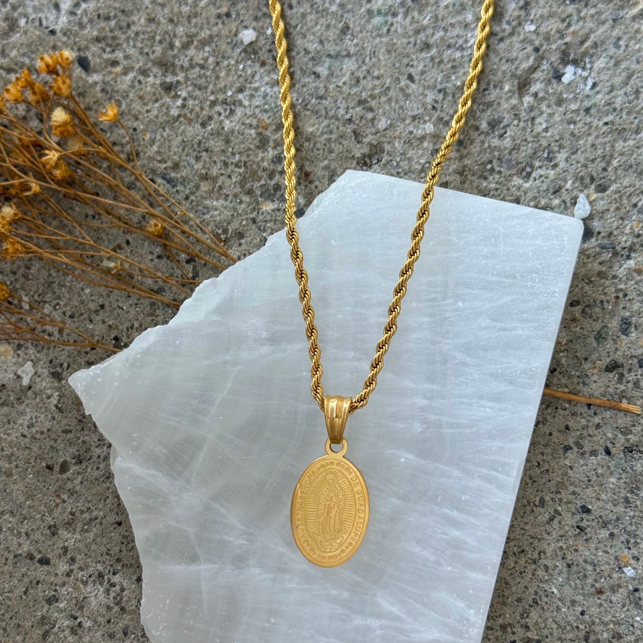 GOLD OUR LADY GUADALUPE MINI necklace