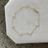 GOLD CRYSTAL FLOWER DAINTY bracelet