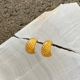 GOLD CHUNKY RIDGES HOOP earrings