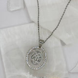 SILVER ALLAH ROUND MEDALLION necklace