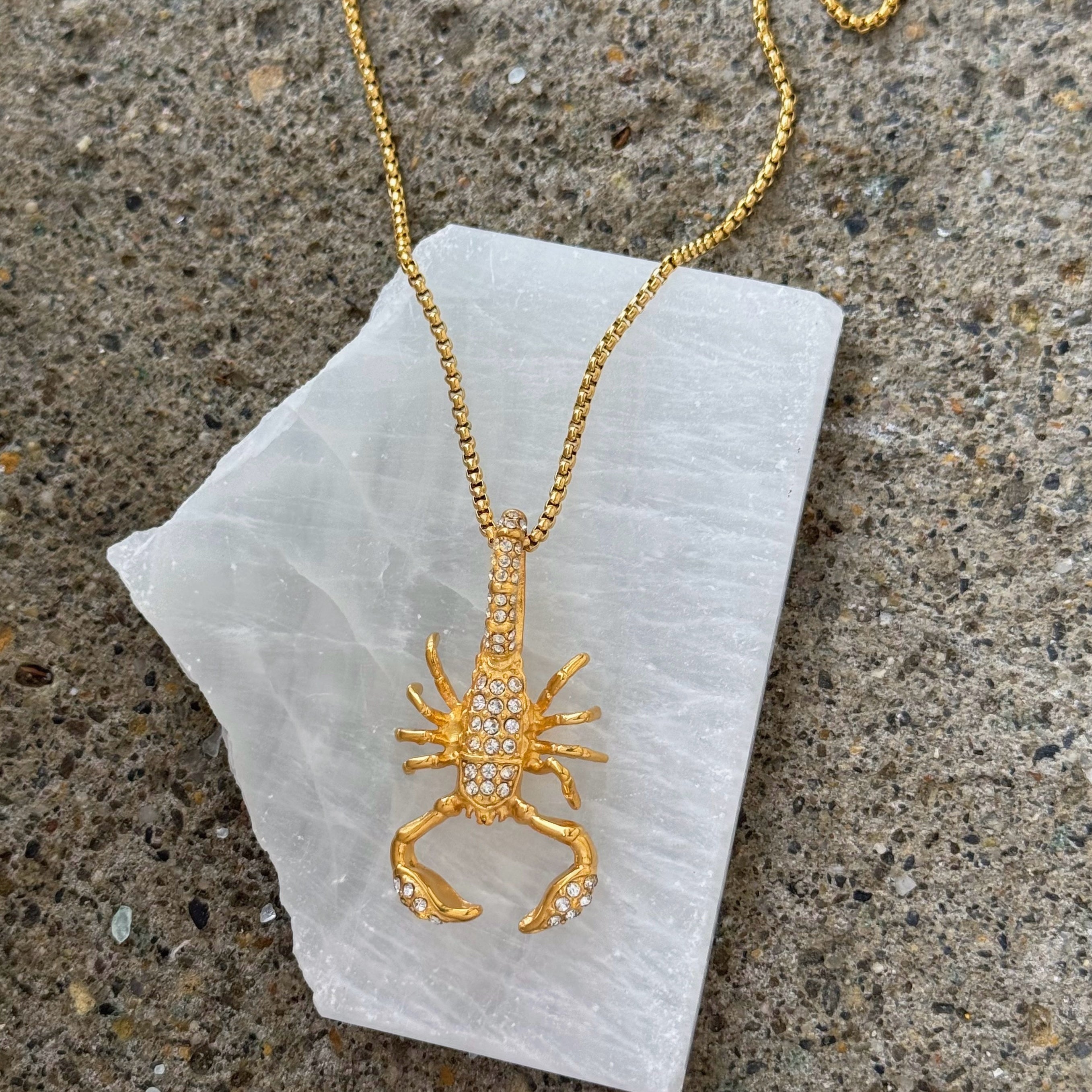 GOLD CRYSTAL SCORPION necklace – Mazza Boutique