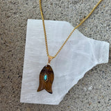 GOLD TIGER EYE FISH necklace