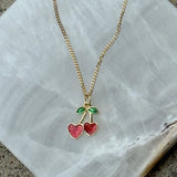 GOLD HEART CHERRY necklace