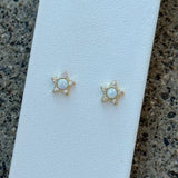 GOLD OPAL STAR STUD earrings