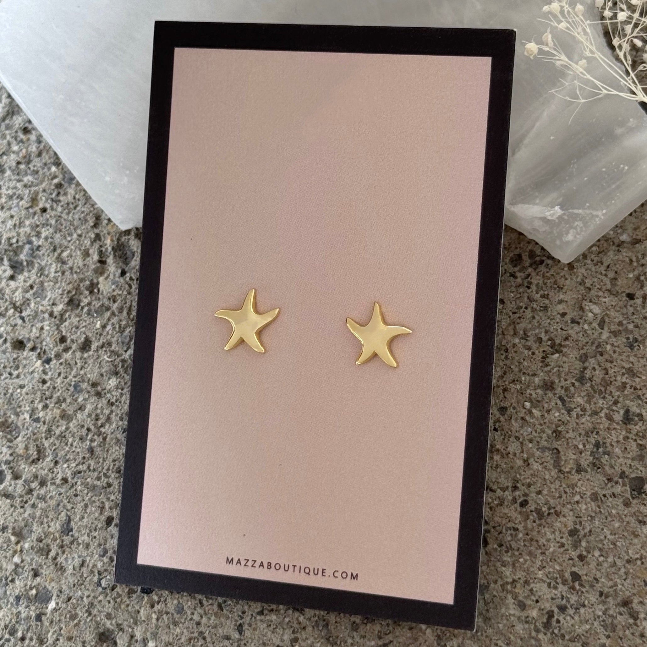 GOLD STARFISH STUD earrings