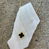 GOLD BLACK FLORA necklace