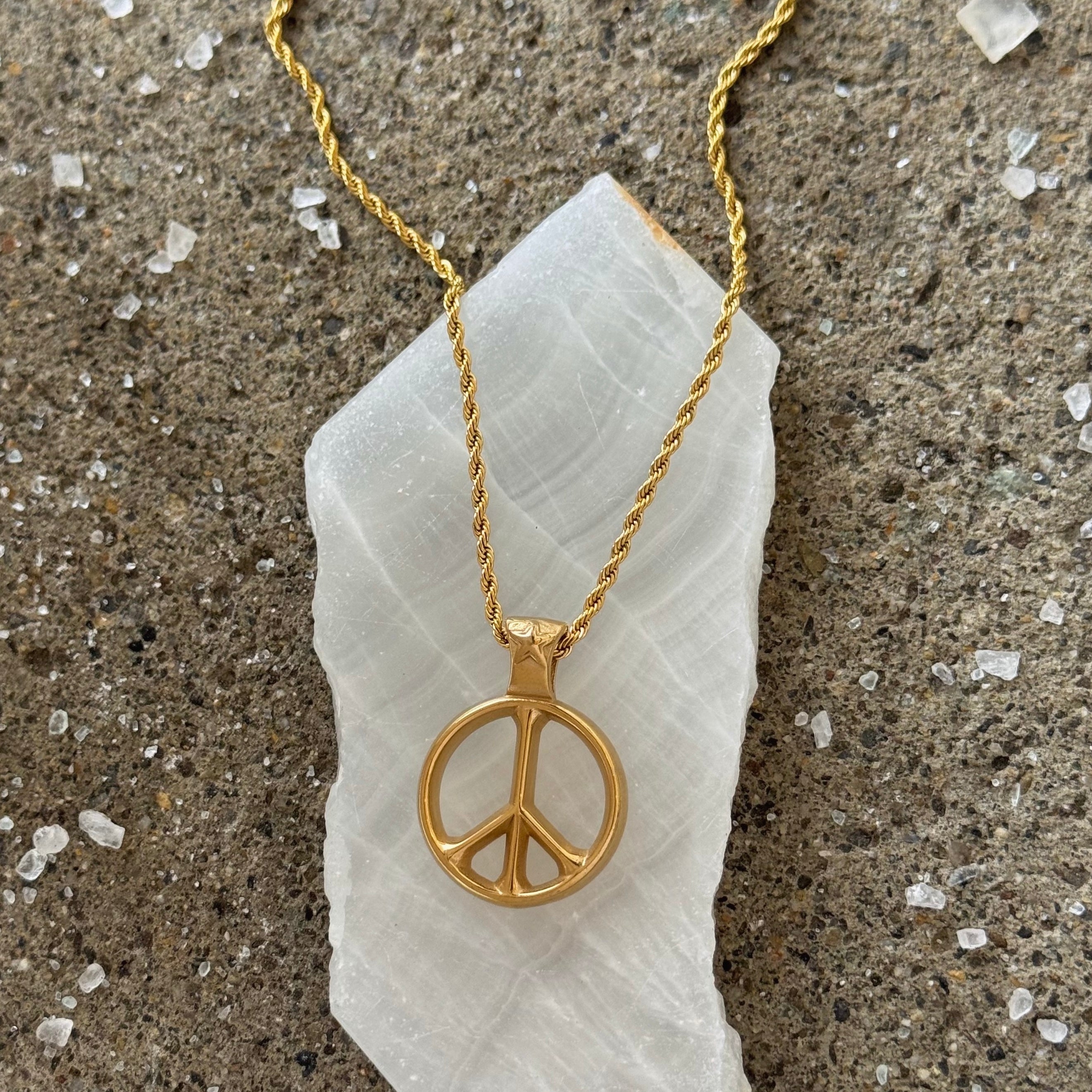 GOLD PEACE MEDLLION necklace