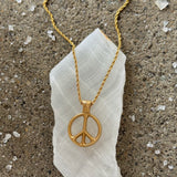 GOLD PEACE MEDLLION necklace