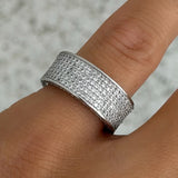 SILVER PAVE CRYSTAL DEENA ring