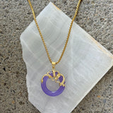 ROUND DRAGON PURPLE JADE necklace