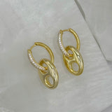 GOLD CRYSTAL MARINER DANGLE earrings
