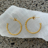 GOLD DIAMOND CUT HOOP earrings