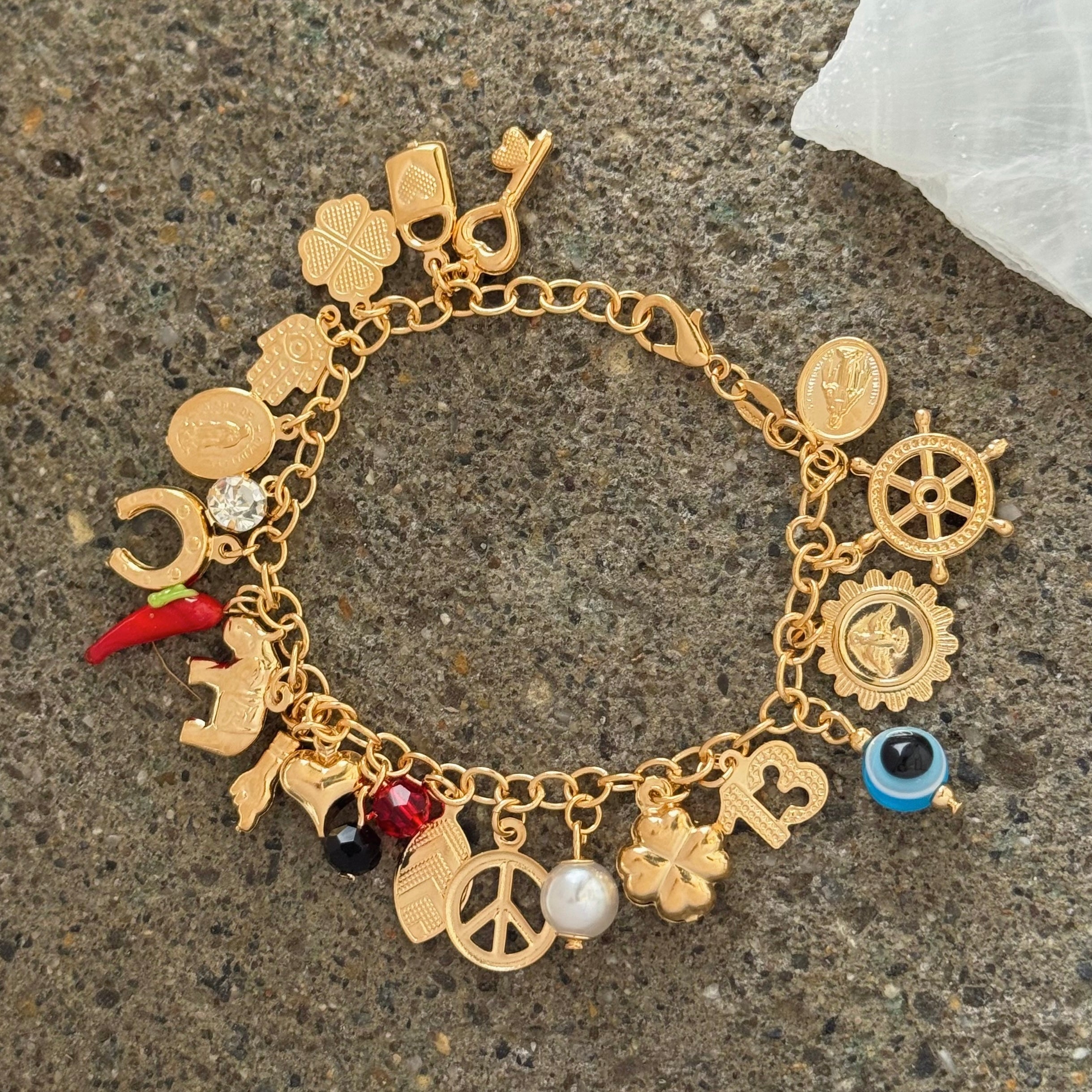 GOLD CHUNKY CHARM bracelet