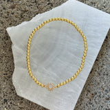 GOLD ROUND CRYSTAL BEADED bracelet